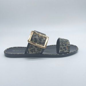 Joanna-11 Shiny Comfortable Jelly Plastic Sandal With Metal Buckle